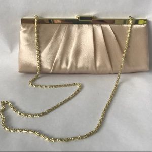Gold metallic evening clutch bag NWOT